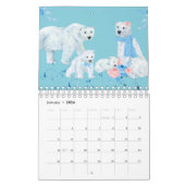 Calendrier des familles d'animaux illustrées (Jan 2026)