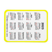 Calendrier des Fêtes Jaunes 2023 par Janz Magnet (Horizontal)