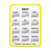 Calendrier des Fêtes Jaunes 2023 par Janz Magnet (Vertical)
