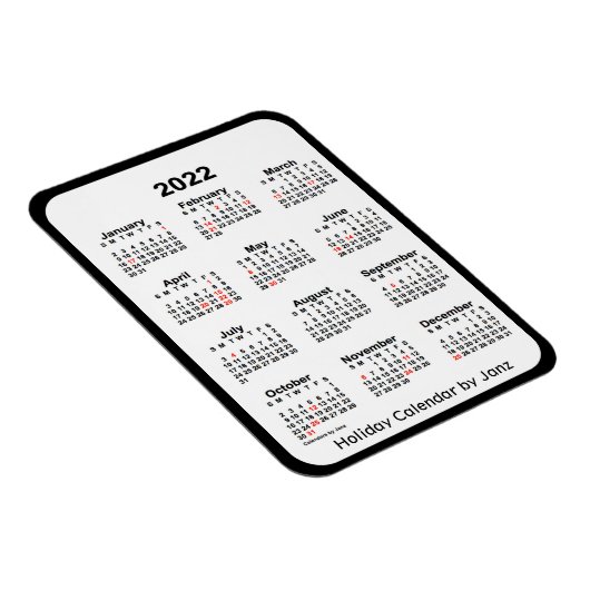 Calendrier des fêtes noires 2022 par Janz Magnet (Côté Droit)