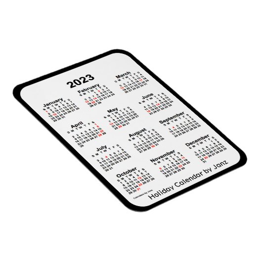 Calendrier des fêtes noires 2023 par Janz Magnet (Côté Droit)