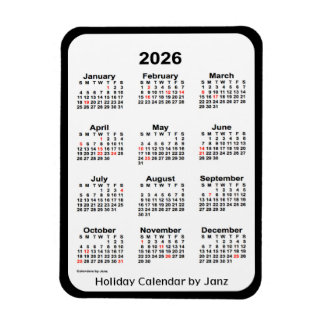 Calendrier des fêtes noires 2026 par Janz Magnet