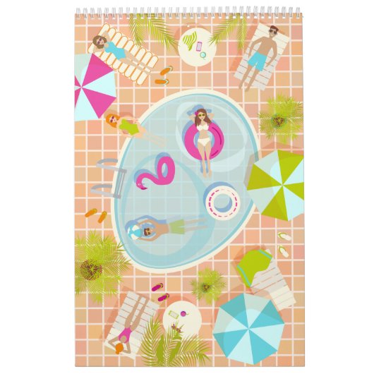 Calendrier Des filles et des garçons du bikini jouant au jeu (Protection)