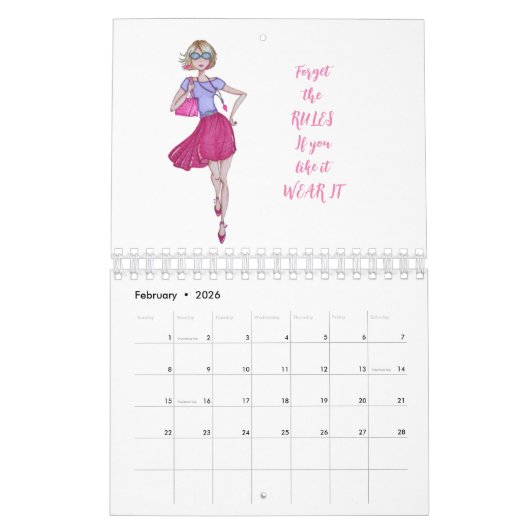 Calendrier des filles mode (Feb 2026)