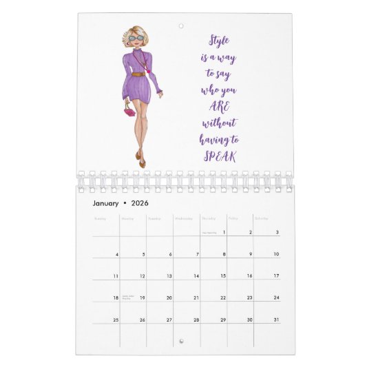 Calendrier des filles mode (Jan 2026)