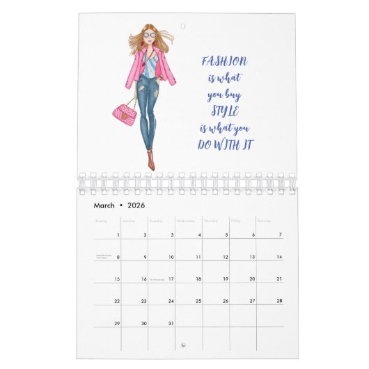 Calendrier des filles mode (Mar 2026)