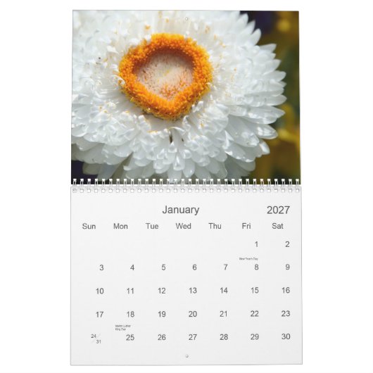 Calendrier des fleurs (Jan 2027)