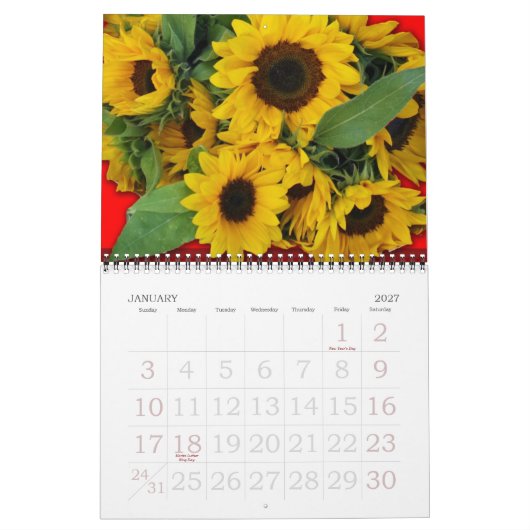 Calendrier des fleurs 2011, (Jan 2027)