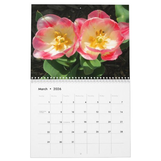 Calendrier des fleurs 2024 (Mar 2026)