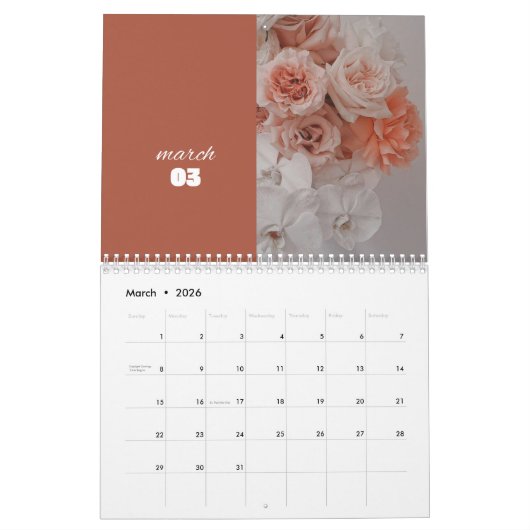 Calendrier des fleurs 2024 - calendrier 2024 (Mar 2026)