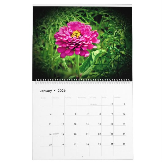 Calendrier des fleurs 2025 (Jan 2026)