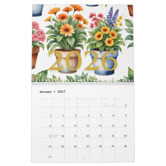 Calendrier des fleurs 2026 (Jan 2027)