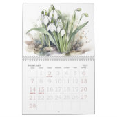 Calendrier des fleurs aquarelles (Feb 2027)