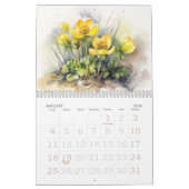 Calendrier des fleurs aquarelles (Jan 2026)