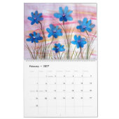 Calendrier des fleurs d'aquarelle (Feb 2027)