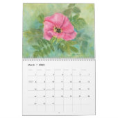 Calendrier des fleurs d'aquarelle (Mar 2026)