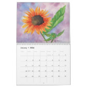 Calendrier des fleurs d'aquarelle (Jan 2026)