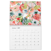 Calendrier des fleurs d'aquarelle (Jan 2027)