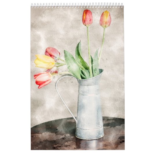 Calendrier des fleurs d'aquarelle (Protection)
