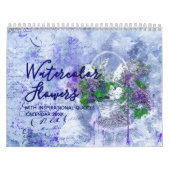 Calendrier des fleurs d'aquarelle avec citations d (Protection)