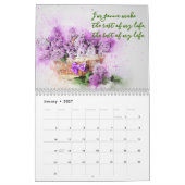 Calendrier des fleurs d'aquarelle avec citations d (Jan 2027)