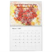 Calendrier des fleurs d'aquarelle avec citations d (Feb 2027)