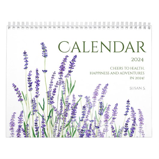 calendrier des fleurs d'aquarelle bleu et violet 2 (Protection)