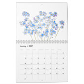 calendrier des fleurs d'aquarelle bleu et violet 2 (Jan 2027)