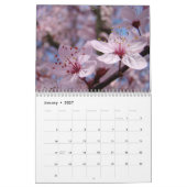 Calendrier des fleurs d'arbre rose Fleurs blanches (Jan 2027)