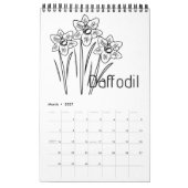 Calendrier des fleurs de mois de naissance (Mar 2027)