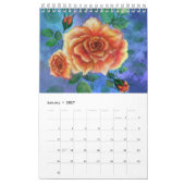 Calendrier des fleurs de peinture aquarelle (Jan 2027)