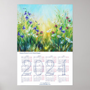 Calendrier des Fleurs d'été 2024 Poster
