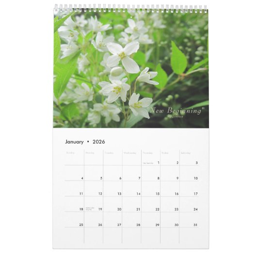 Calendrier des fleurs du jardin (Jan 2026)