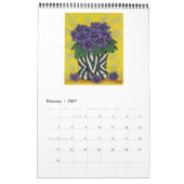 Calendrier des fleurs funky à une page (Feb 2027)