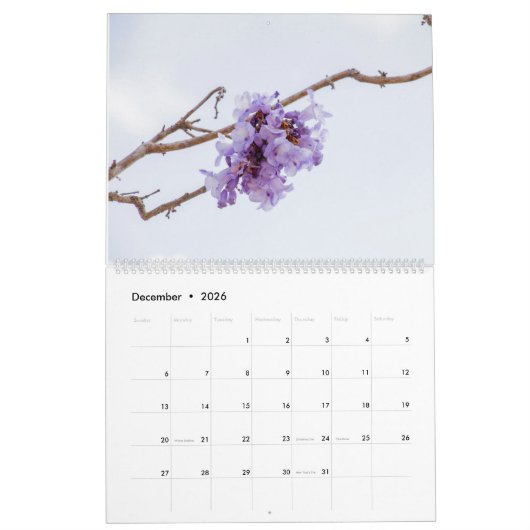 Calendrier des fleurs Jacaranda (Dec 2026)