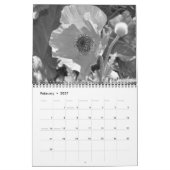 Calendrier des fleurs noires et blanches (Feb 2027)