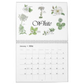 Calendrier des fleurs peintes avec dessins botaniq (Jan 2026)