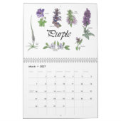 Calendrier des fleurs peintes avec dessins botaniq (Mar 2027)