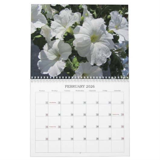 Calendrier des fleurs simples (Feb 2026)