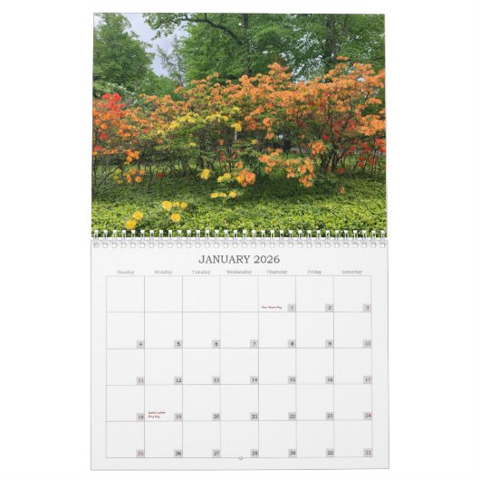 Calendrier des fleurs simples (Jan 2026)