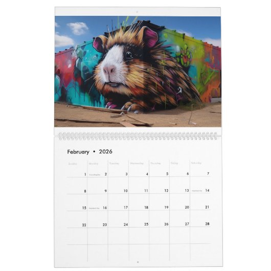 Calendrier des graffitis de porc de Guinée (Feb 2026)