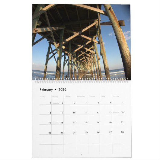 Calendrier des grands murs de l'île Pawleys (conce (Feb 2026)