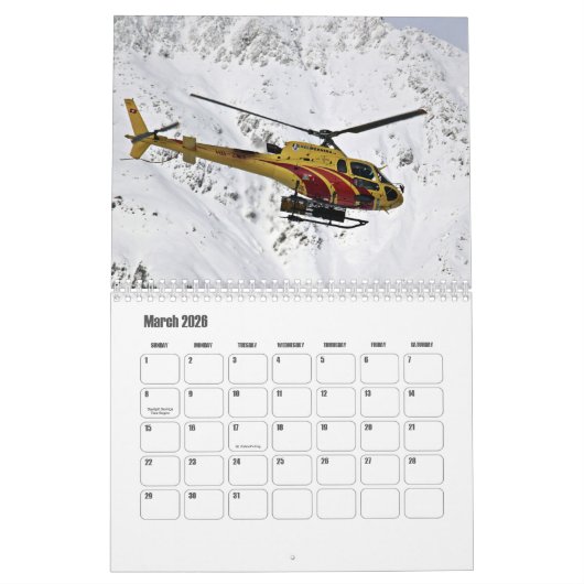 Calendrier des hélicoptères (Mar 2026)