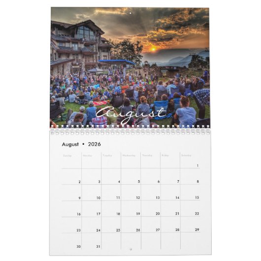 Calendrier des images dans et autour de Telluride (Aug 2026)