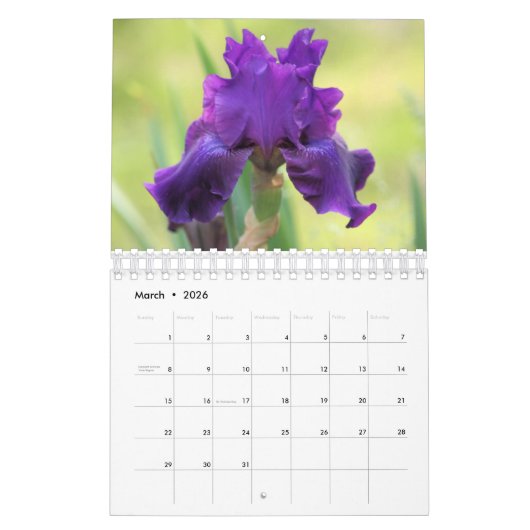 Calendrier des iris 2016 (Mar 2026)