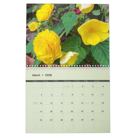 Calendrier des jardins de Tollerton 2024 pour l'En (Mar 2028)