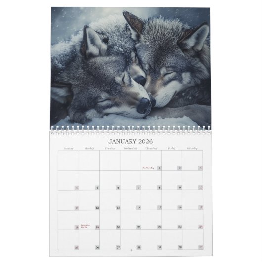 Calendrier des loups 2025 (Jan 2026)