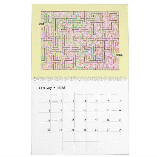 Calendrier des Mazes 12 mois (Feb 2026)