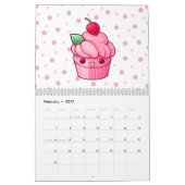 calendrier des muffins de nourriture de cupcake Cu (Feb 2027)