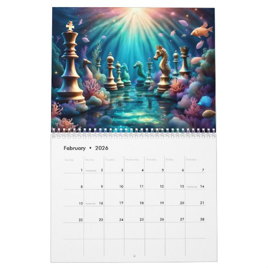 Calendrier des Murs d'échecs 2025 (Feb 2026)